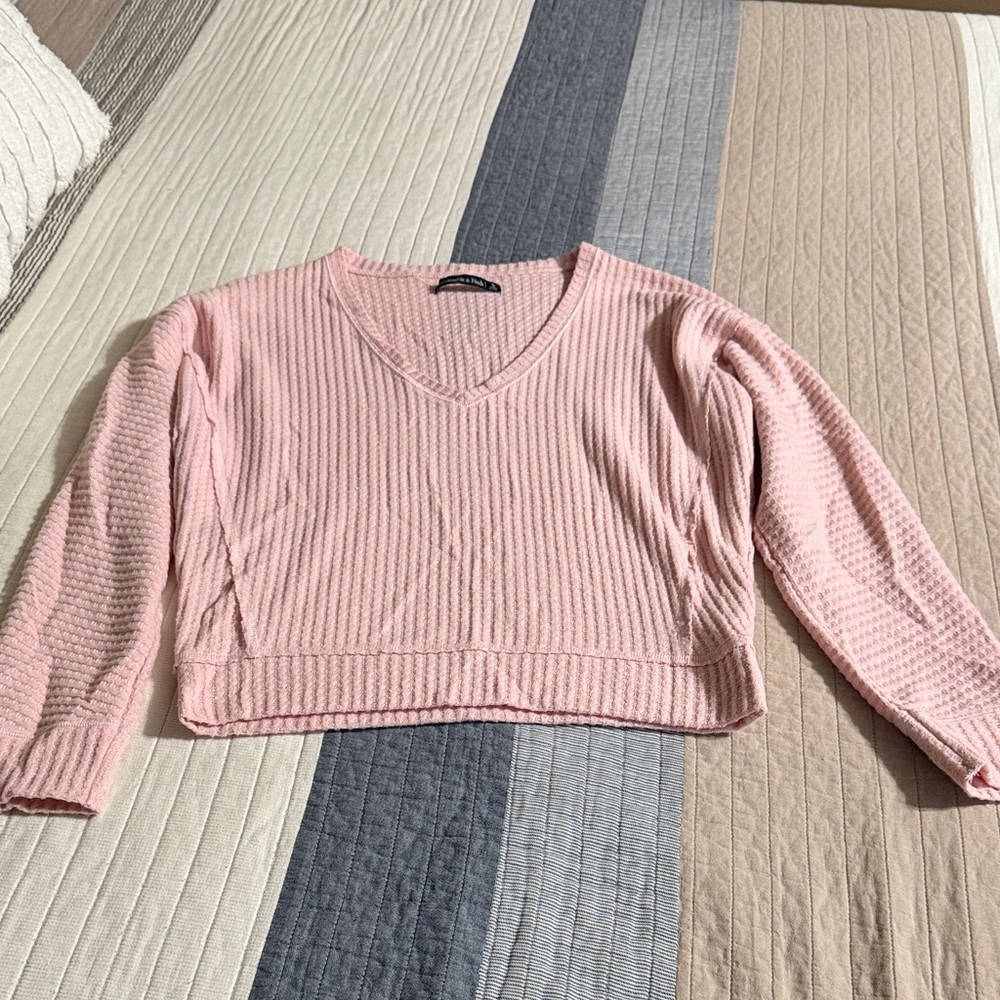 Abercrombie & Fitch Pink V-Neck Sweater